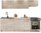 Küche Mela 180/240 cm, Küchenblock/Küchenzeile, Farbauswahl, 7 Schrank-Module frei kombinierbar (Sonoma Eiche/Petra Beige)