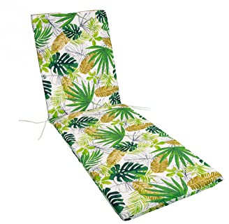 GHIOCUSCINI | Cuscino per Lettino Prendisole, Fantasia FORESTA in Tessuto Cotone/Poliestere, Sfoderabile, 73 + 110 x 57 cm, Alto 6 cm, Made in Italy