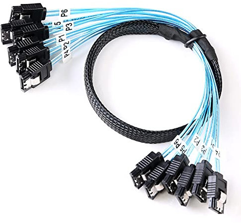 ADCAUDX Câble SATA-III de 0,5 m, 6 pièces/lot de 6 Gbit/s HDD-SSD, câble de données SAS de remplacement pour Bitcoin ordinateur, serveur, CD, lecteurs DVD Raid (5 m)