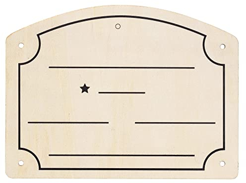 Panduro Hobby Horse - Plaque nominative en bois - Accessoire à décorer soi-même