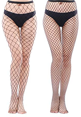 EVERSWE High Waist Fishnet Tights Thigh High Stockings Suspender Pantyhose