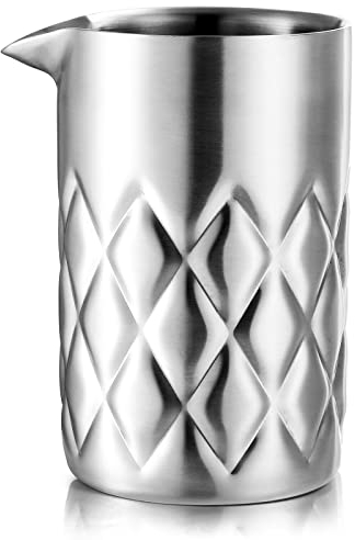 Nicunom 540ml Cocktail Mixing Glass, 304 Edelstahl Martini Rührglas, Doppelwandiger Bar Mixing Pitcher, Nahtloser Glas Shaker mit gewichtetem Boden, Mixing Glass für Barkeeper