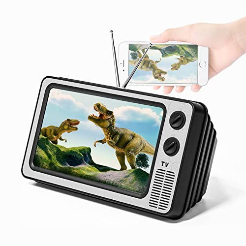 STEBRUAM 12 Loupe d'écran,3D HD Loupe d'écran de Téléphone Portable Amplificateur d'écran Support de Phone Pliable Loupe Agrandisseur Ecran Telephone Projecteur pour Tous Les Smartphones(Gris)