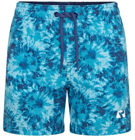 RIPT Pantaloncini da Nuoto Bambino Essentials Asciugatura Rapida Protezione Solare UV 50, Tinta Tie-Dye Blu, 9-10 Anni