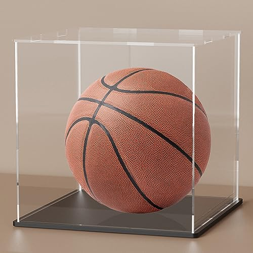 Acryl-Präsentationsvitrine, 11x11x11 Zoll Acryl-Würfelboxen zur Präsentation, klare Vitrinen mit mattem schwarzen Boden und Deckel für Sammelobjekte und Figuren