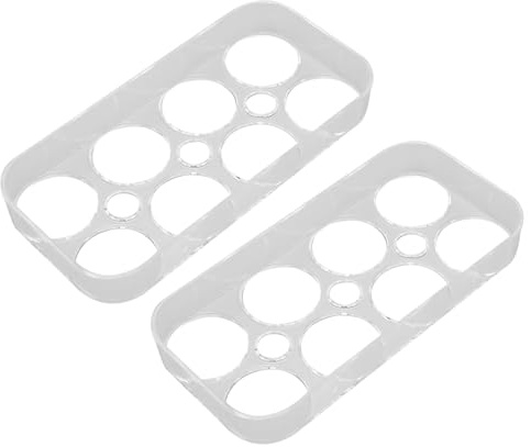 Juego de Bandejas Transparentes para Huevos para Refrigerador, 2 uds., Soportes para Huevos con Ranura Independiente y 8 Rejillas, Almacenamiento Práctico de Huevos para