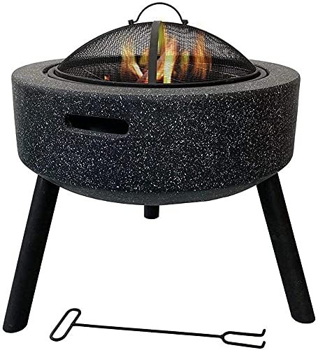 Grand brasero rétro en Fonte Grise, Chauffage Multifonctionnel, Bol de Camping, Barbecue pour Jardin, Camping, Pique-Nique, feu de Joie