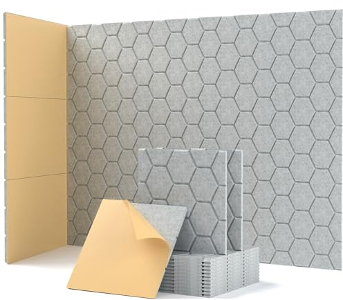 12 placas acústicas autoadhesivas, absorbentes de sonido, 30 x 30 x 0,9 cm, aislamiento acústico de pared, paneles acústicos para decoración de juegos, oficinas, estudios, placas de aislamiento