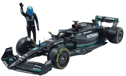 BBURAGO - Mercedes AMG Petronas W14 Lewis Hamilton #44 2023 - Realistisk modellbil i skala 1:24 och Lewis Hamilton-figur, Officiell Mercedes-licens, Rekommenderad ålder 14+ år