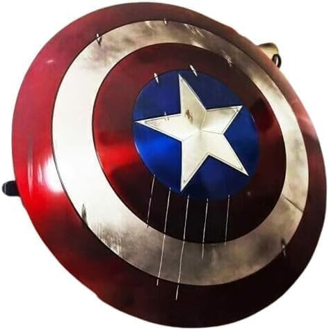 Gulvintilabcal Captain America Schild, 75. Jahrestag Amerika, Metalllegierung, 55,9 cm, Rot, Handgefertigt, Verstellbar, Cosplay-Schutzschild
