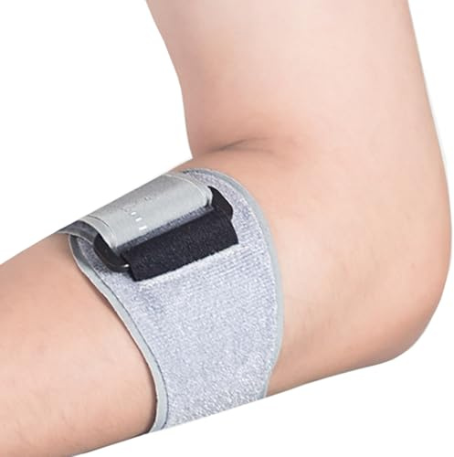 XoeLLe Armbågsbandage, tennisarmstöd, underarm, lätt, justerbar kompression med foder för sport, tendinit, artrit, smärtlindring, tennisarm, golfarm, grå