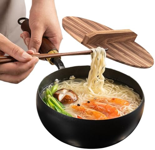Fogukier Non-Stick Wok, induktions wokpanna med trähandtag – icke-beläggning multifunktion järn köksredskap, gryta för kokning gryta i restaurang