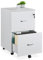 Relaxdays Rollcontainer, 2 Schubladen mit Hängeregister, HxBxT: 72 x 43 x 46 cm, abschließbarer Aktenschrank, weiß