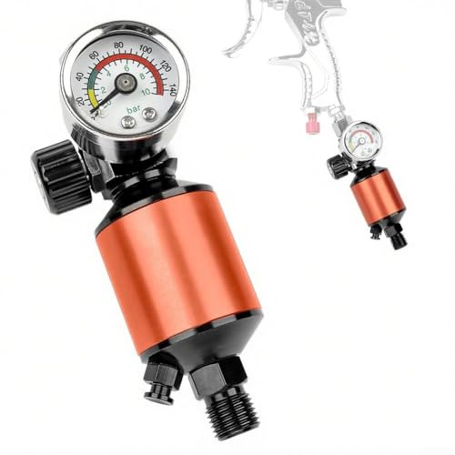 Compresor regulador de filtro de aire de 1/4 pulgadas, regulador de presión de aire comprimido en línea con filtro de aire para pintura, aerosol, aceite, separador de agua, válvula de metal