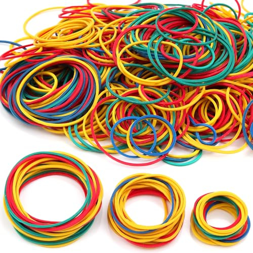 Lonely höga klackar 500 stycken gummiband färgglada 25 x 1,4 mm gummiringar brett gummi naturligt gummiband hushållsgummi blandat för arbete kontor kök bankpapper räkningar hem skola