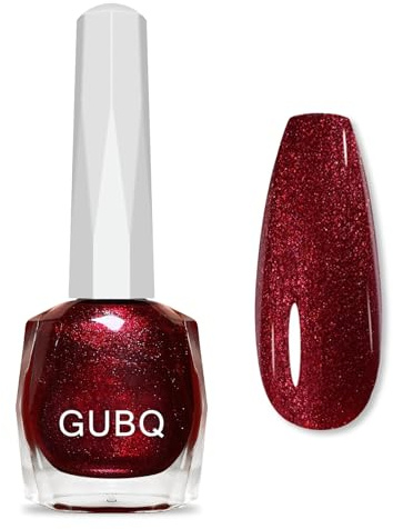 Pärlemornagellack – snabbtorkande nagellack långvarigt, rött nagellack med glitter, vanlig giftfri färglack utan UV-lampa för kvinnor gör-det-själv nagelkonst, snabbtorkande (pärlemorrött, 12 ml)