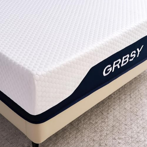 Grbsy Materasso H5, in schiuma fredda con rivestimento in seta di ghiaccio e schiuma di carbone di bambù, comfort a 7 zone, certificato Oeko-TEX e CertiPUR-US, 120 notti di prova (20 cm, 90 x 200 cm)