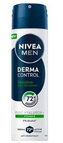 6-pack – NIVEA MEN Deodorantspray, antiperspirant, upp till 72 timmars skydd – Derma Control Sensitive – 150 ml