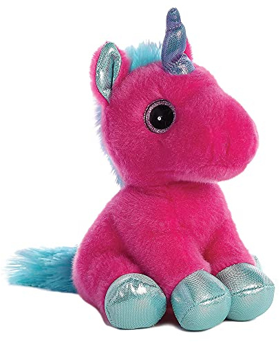 Aurora World 60861 Sparkle Tales Einhorn Starlight. Weiches Spielzeug, leuchtendes Pink, 17,8 cm.
