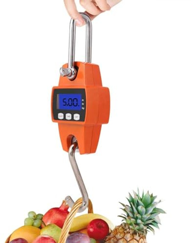 Jadeshay Bilancia Digitale,300kg Portatile Bilancia Elettronica per Gru Precisione Bilancia Pesa Valigie con Display LCD Industriale Casa Bilancia a Gancio Bilancia da Appendere