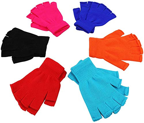Voarge Lot de 6 paires de mitaines d'hiver chaudes Tricotées (Couleur)