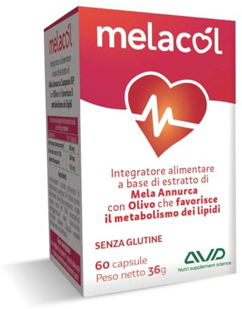 AVD REFORM | Melacol – Integratore alimentare con mela annurca e olivo – Supporto nutrizionale per il metabolismo lipidico – 60 capsule – Prodotto in Italia