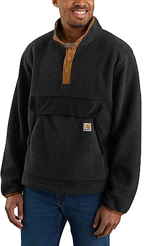 Carhartt RELAXED FIT FLEECE PULLOVER, Giacca in Pile, Uomo, Black, L