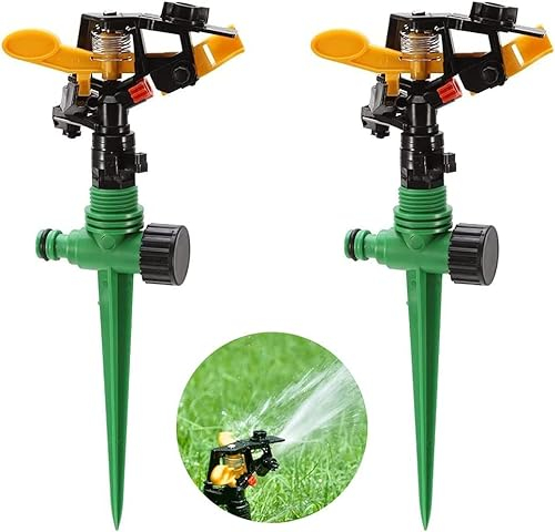 Arroseur de Jardin, 2PCS Arroseurs de Jardin 360 Rotatif Automatique d'eau Arroseur Système Pulvérisateur d'eau Arroseur Arroseur Réglable