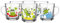 Glasmark KROSNO, 220ml, Set von 6, Gläser set kinder, Bedruckte Kinderbecher mit Froschmotiv, Trink-Glas, Kindertasse, Glasbecher mit Hörer, Spülmaschinenfest, Frosch Motiv