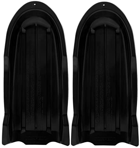 Superio Toboggan Snow Sled for Kids and Adults, 46 Heavy Duty Plastic Open Back Slider with Handles and Hole for Pull Ropes- (Ropes Excluded) Kid and Adult Winter Fun (Black)