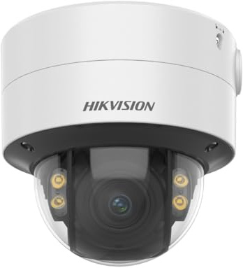 Hikvision DS-2CD2747G2T-LZS (2,8 – 12 mm)(C) - Telecamera di sorveglianza a cupola da 4 megapixel, fino a 40 m di illuminazione, fotocamera ColorVu con bordo colorato di notte con luce bianca