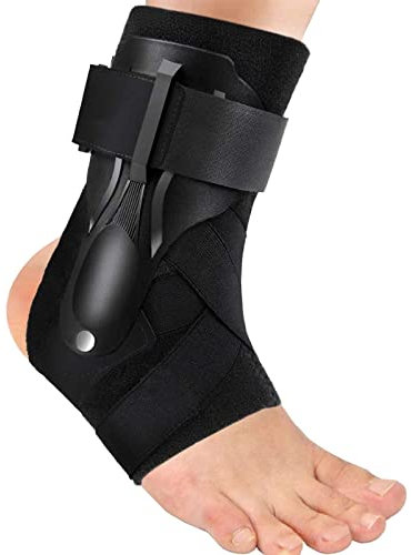 SONGQEE Ankle Support Brace with Side Stabilizers and Cross Auxiliary Fixing Belt, Ankle Splint for Sports Injury Recovery Ankle Sprain/Fracture, Weak Ankle, Achilles Tendon, Foot Pain Relief