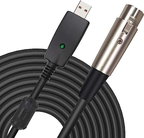 XIMIZU USB Male to XLR Female 3 Pin Converter Cable Studio Audio Cable Connector Cords Adapter for Instruments Recording Karaoke Singing or Microphones(9.6FT/2.8M)