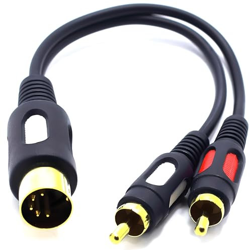 VITALCO Adaptateur audio DIN RCA 5 pôles mâle vers 2X