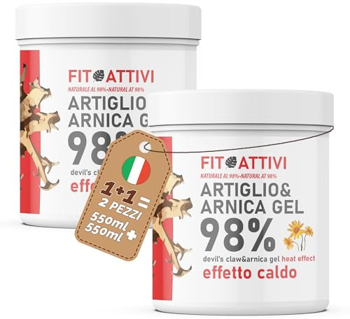 Griffe du diable Gel fort et Arnica pour chevaux, usage humain, effet chaud, crème de massage enrichie pour muscles et articulations – phytoactifs nature et bien-être 2 x 550 ml