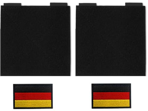 2 mini ganci tattici militari, 12,5 x 12,5 cm, superficie opaca, lavagnetta con occhielli per adesivi, timbri, badge Hook and Loop Nylon