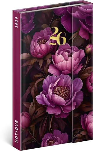 NOTIQUE Agenda tascabile 2026 ca. A5 - Pianificatore settimanale premium con chiusura magnetica, 144 pagine calendario appuntamenti, calendario rilegato con copertina rigida con panoramica mensile