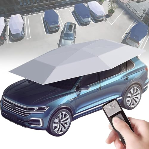 Ombrellone Per Auto Completamente Automatico, Copertura Retrattile, Riparo Dal Sole E Dalle Intemperie, Tettoia Elettrica Pieghevole Per Auto Per Esterni, Protezione Da Neve/Gelo/Grandine Grey-5m