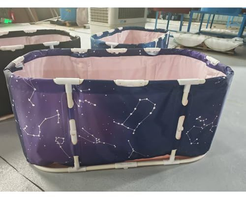 Simcat Grande baignoire pliable portable pour douche chaude et bain de glace, baignoire autoportante pour adultes et enfants (ciel étoilé)
