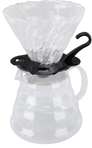 Fockety Set med pour over kaffebryggare, 600 ml premium droppkaffebryggare i borosilikatglas med dropppapper och filter, klar kaffepress för hemmakontor, restaurang, camping