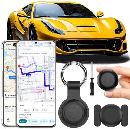 Traceur GPS Voiture, 2026 Nouveau Air Tracker Android et iOS, Tracker de Voiture Magnétique étanche Smart Air Traceur GPS sans Abonnement, Magnétique Traceur Tag Caché pour Moto/Wagons/Vélo