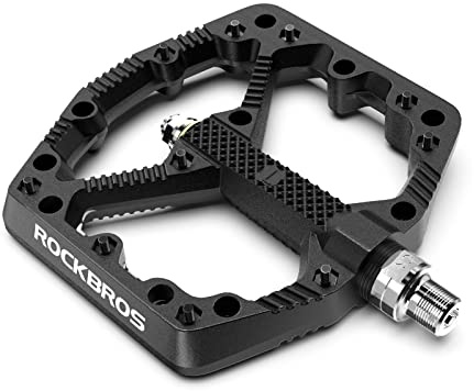 ROCKBROS Mountain Bike Pedals Flat MTB Pedals Nylon Fiber Bicycle Platform Pedals for Road Mountain BMX MTB Bikes Black