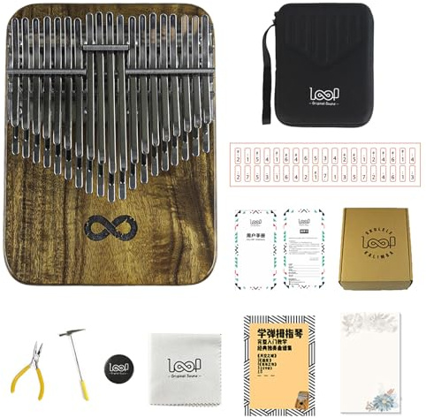 Loop 38 Key Kalimba, professionelle Daumenklavier Kalimba, chromatisches zweischichtiges Daumenklavier, massives Holz Resonanzbrett, ätherischer Klang mit anhaltender Resonanz, Daumenklavier