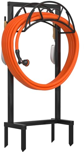VyGrow Gartenschlauchhalter freistehender Robuster Wasserschlauchhalter für den Außenbereich, Verbesserter Metallschlauchständer mit 4 Spikes, Abnehmbarer Gartenschlauch-Aufbewahrungsschlauchaufroller
