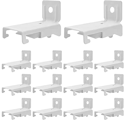 Wall Mount Brackets for Flexible Curtain Track, Curtain Rail Installation Accessories White Curve Curtain Track Bracket for Wall Mounted, White, 14 Pack