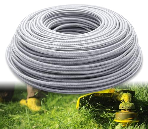 Hilo Desbrozadora, Hilo Desbrozadora 3mm x 40M, Hilo Desbrozadora Acero Recambios para Desbrozadora Hilo de Corte para Jardin Hierba