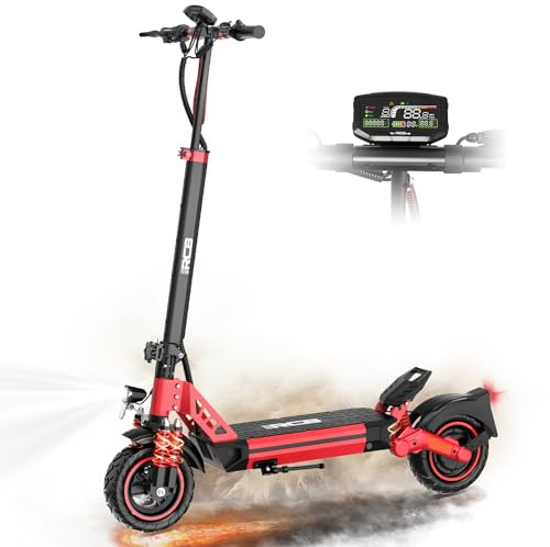 RCB D5 Elektroroller, E-Scooter mit Straßenzulassung (ABE), 90-100KM Reichweite, 20.8Ah Batterie, 500W Motor, 10 Zoll Flatproof-Reifen, APP-Steuerung, Doppelter Stoßdämpfung, Faltbar Elektro-Roller