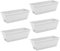 The Fellie 5 PCS Large Garden Planter Plastic Trough With Drainage Holes & Tray, Outdoor Rectangle Long Planter For Windowsill & Balcony, Vegetable Plant Pot For Succulent, Pale 49.5L*19W*15.7HCM