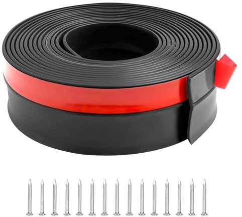 Inscrip Junta para puerta de garaje, tira de sellado de PVC, tira de sellado multiusos para puerta de garaje superior y lateral, resistente a la intemperie, fácil de cortar, para hojas, suciedad,