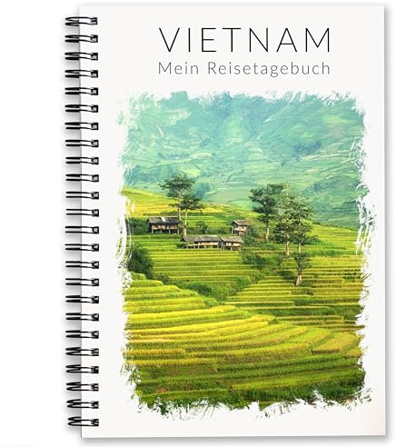 Calmondo Reisetagebuch Vietnam | inspirierendes Reisetagebuch zum Ausfüllen | Reisebuch Travel Journal als perfektes Vietnam Geschenk | Gestalte deinen persönlichen Vietnam Reiseführer | DIN A5